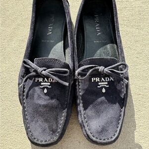Prada loafers stunning navy suede